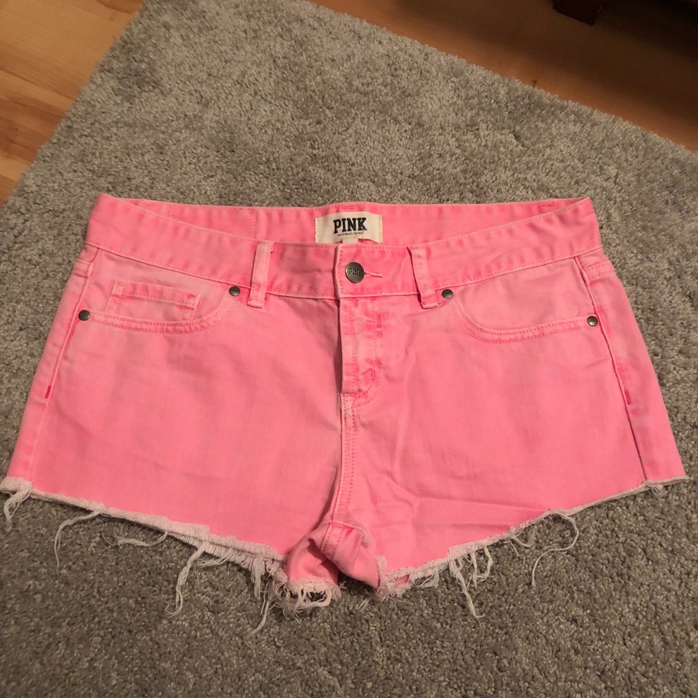 Victoria’s Secret PINK hot pink jean shorts 6